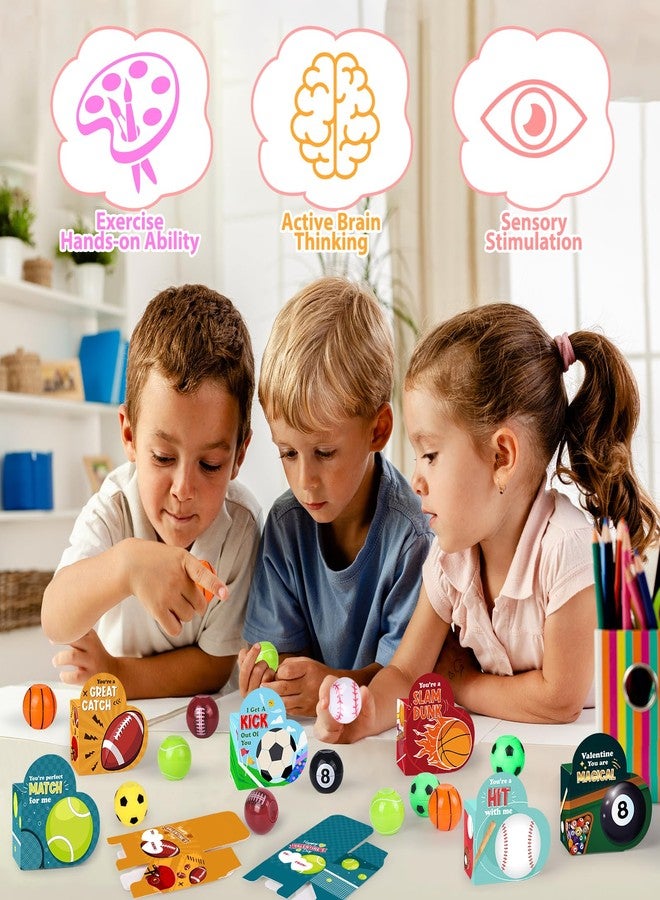 FUSPWEAO 28 Pack Valentines Day Heart Boxes with Mini Fidget Spinners Sports Balls, Valentines Party Favors for Kids Classroom Exchange, School Games Prize Rewards - Image 5